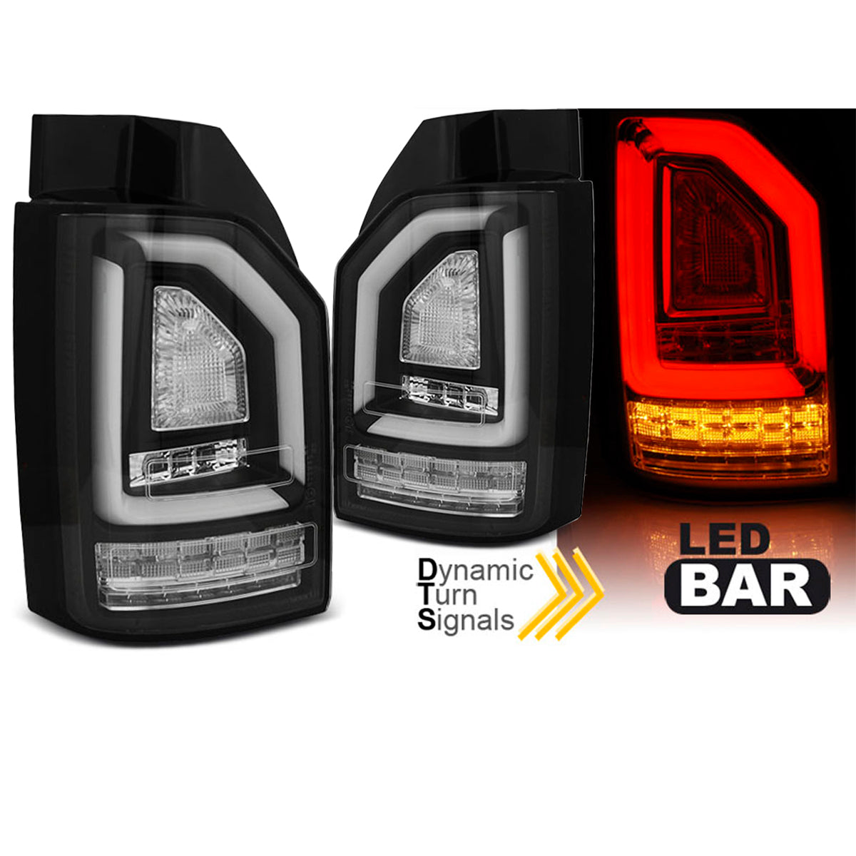LED BAR Rücklichter Schwarz SEQ passend für VW T6 15-19 OEM-Birne