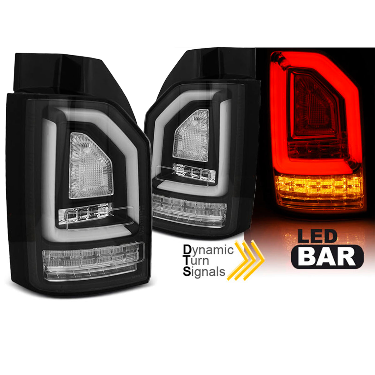 LED BAR Rücklichter Schwarz SEQ passend für VW T6 15-19 OEM-LED
