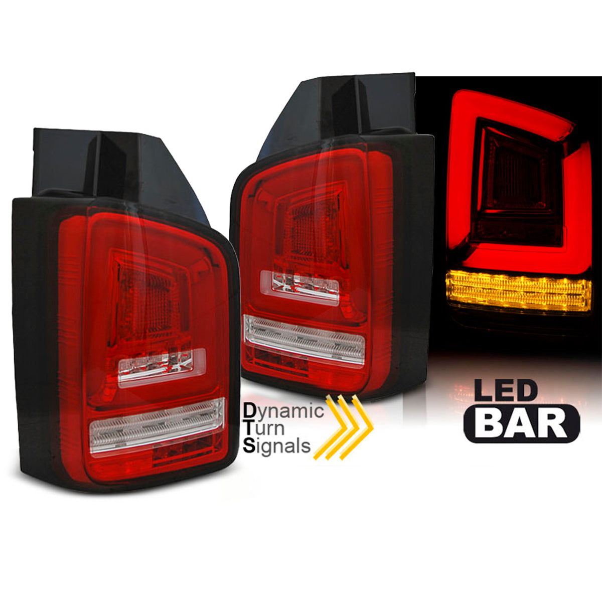 LED BAR Rücklichter Rot Weiß SEQ passend für VW T6 15-19 TR