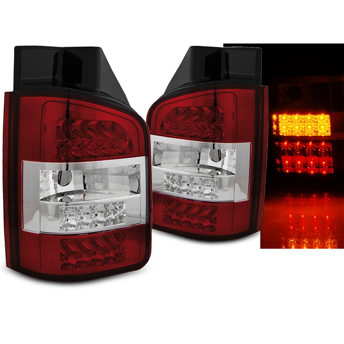 LED Rücklichter Rot Weiß passend für VW T5 04.03-09 Transporter