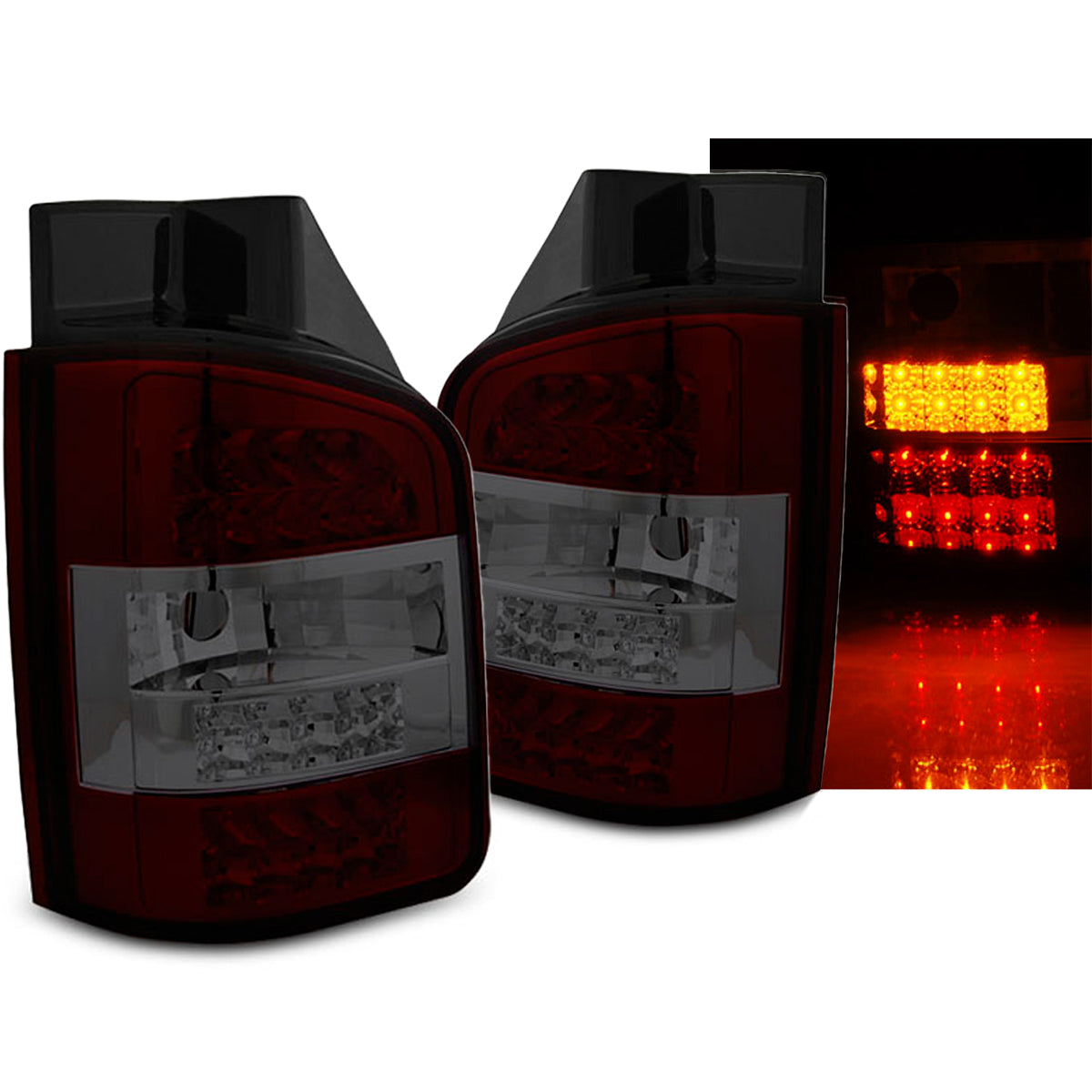 LED Rücklichter Rot Rauch passend für VW T5 04.03-09 Transporter