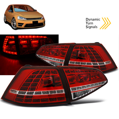 LED Rücklichter Sport Rot Weiß SEQ passend für VW Golf 7 13-17