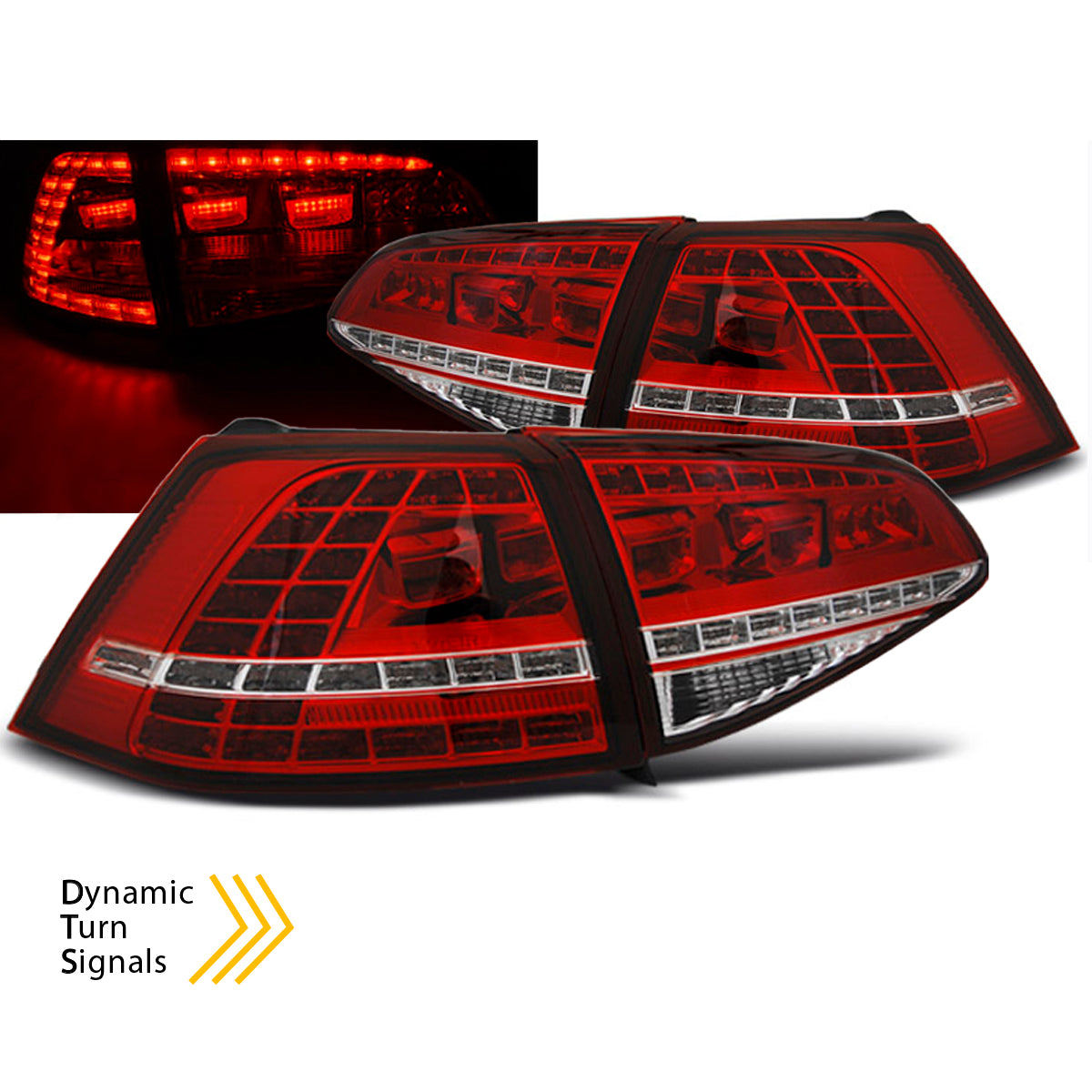 LED Rücklichter Sport Rot Weiß SEQ passend für VW Golf 7 13-17