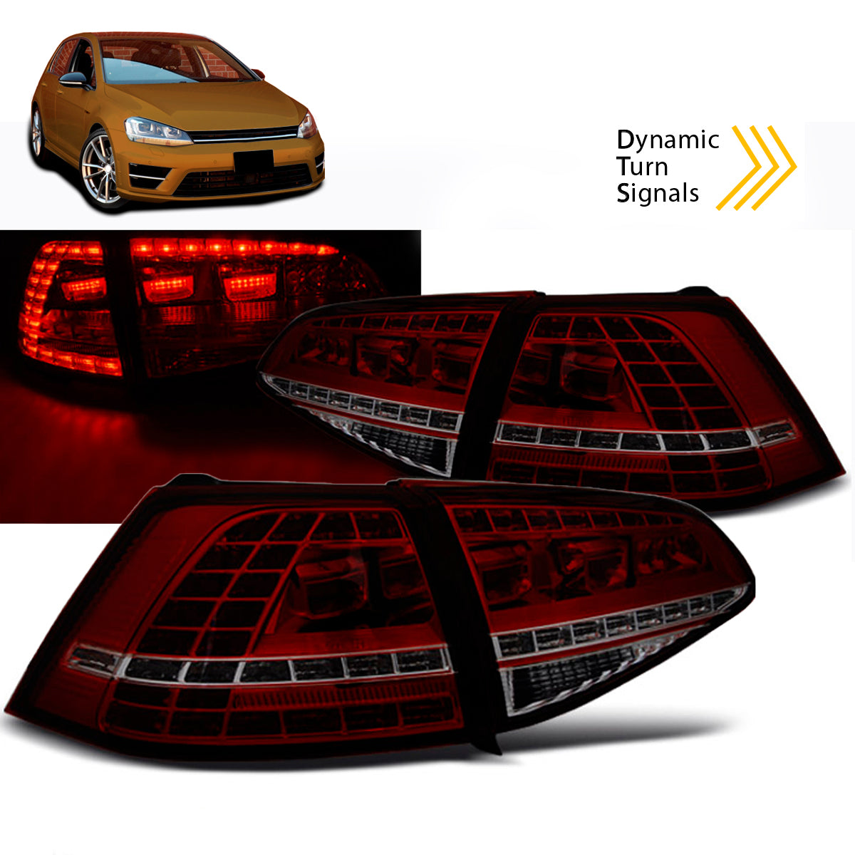 LED Rücklichter Sport Rot Rauch SEQ passend für VW Golf 7 13-17