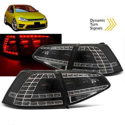 LED Rücklichter Sport Schwarz SEQ passend für VW Golf 7 13-17