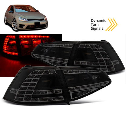 LED Rücklichter Sport Schwarz Rauch SEQ passend für VW Golf 7 13-17