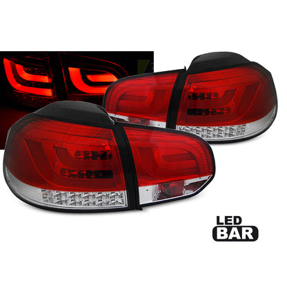 LED BAR Rücklichter Rot Weiß passend für VW Golf 6 10.08-12