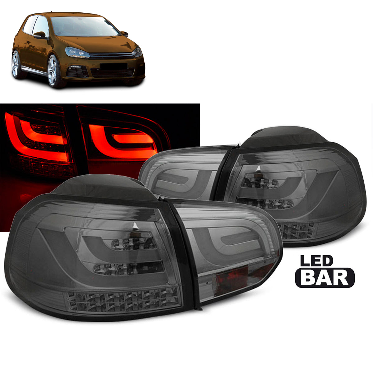 LED BAR Rücklichter Rauch passend für VW Golf 6 10.08-12