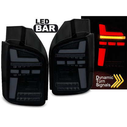 LED BAR Rücklichter Schwarz Rauch SEQ passend für VW T5 10-15