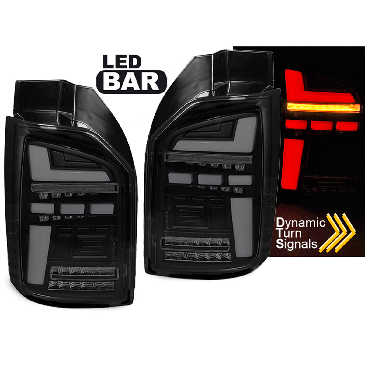 LED BAR Rücklichter Schwarz Rauch SEQ passend für VW T6 15-19 OEM-Birne