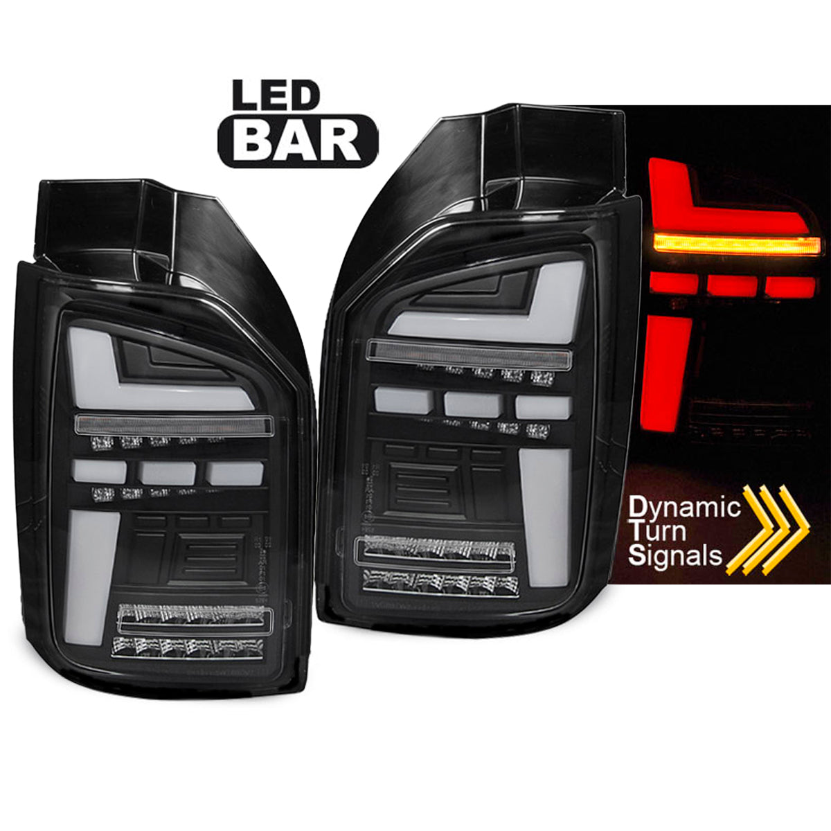 LED BAR Rücklichter Schwarz SEQ passend für VW T6.T6.1 15-21 OEM LED