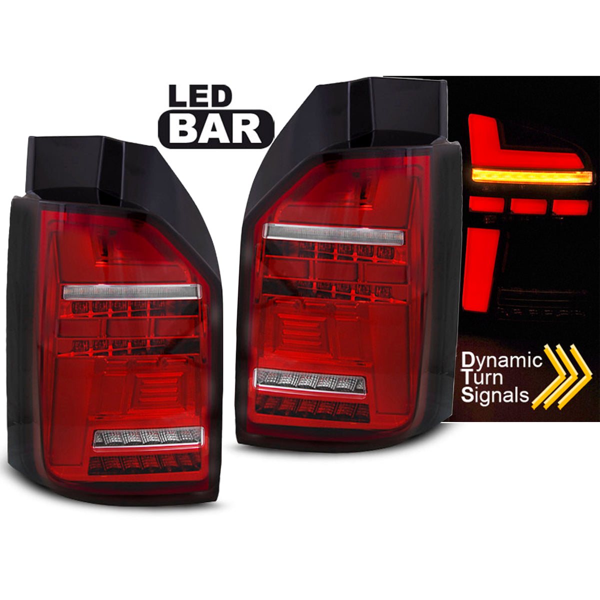 LED BAR Rücklichter Rot Weiß SEQ passend für VW T6.T6.1 15-21 OEM LED