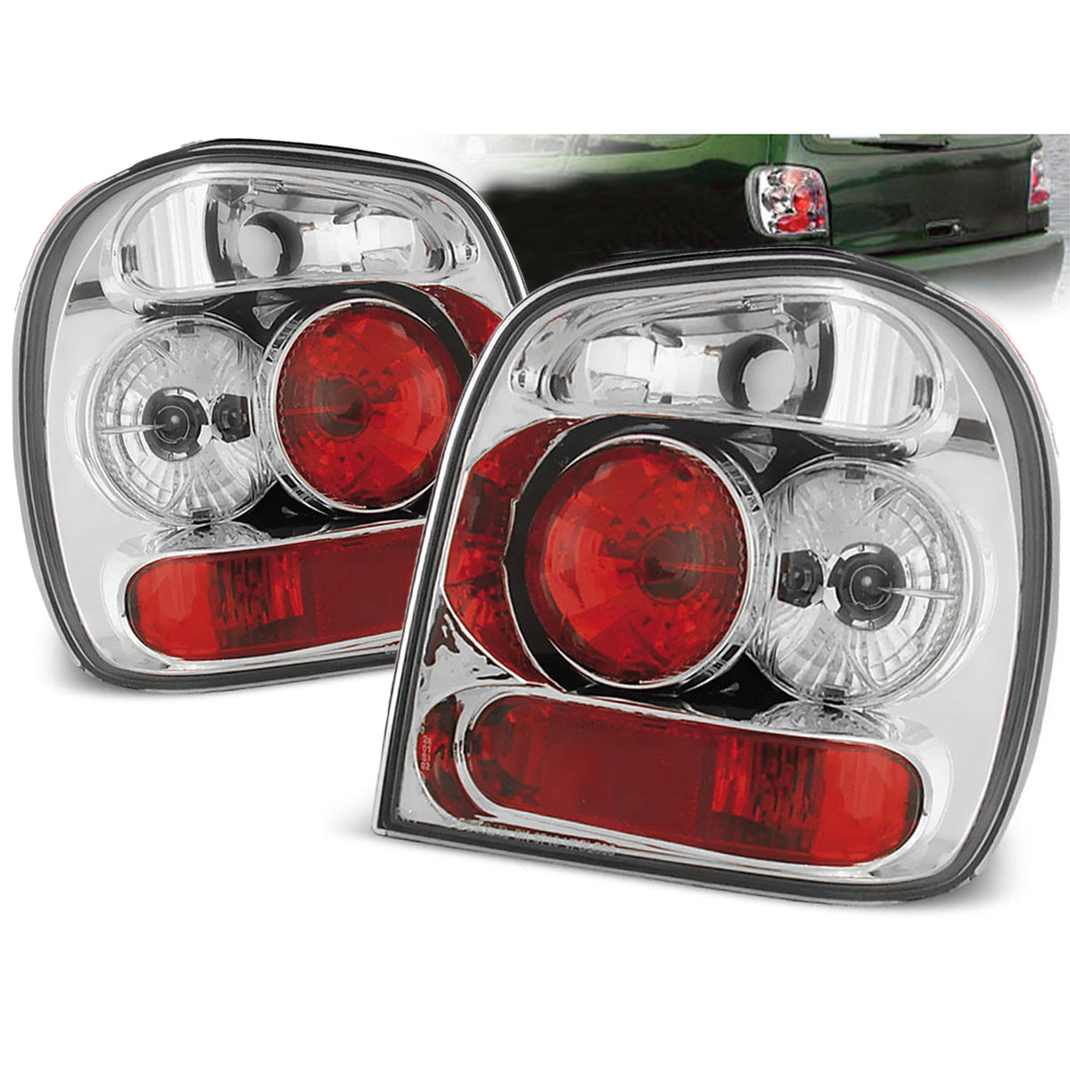 Rücklichter Chrom passend für VW Polo 6N 10.94-09.99