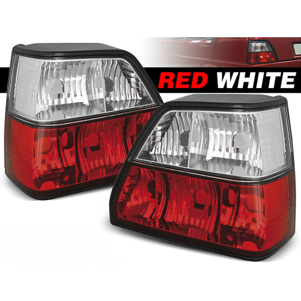 Rücklichter Rot Weiß passend für VW Golf 2 08.83-08.91