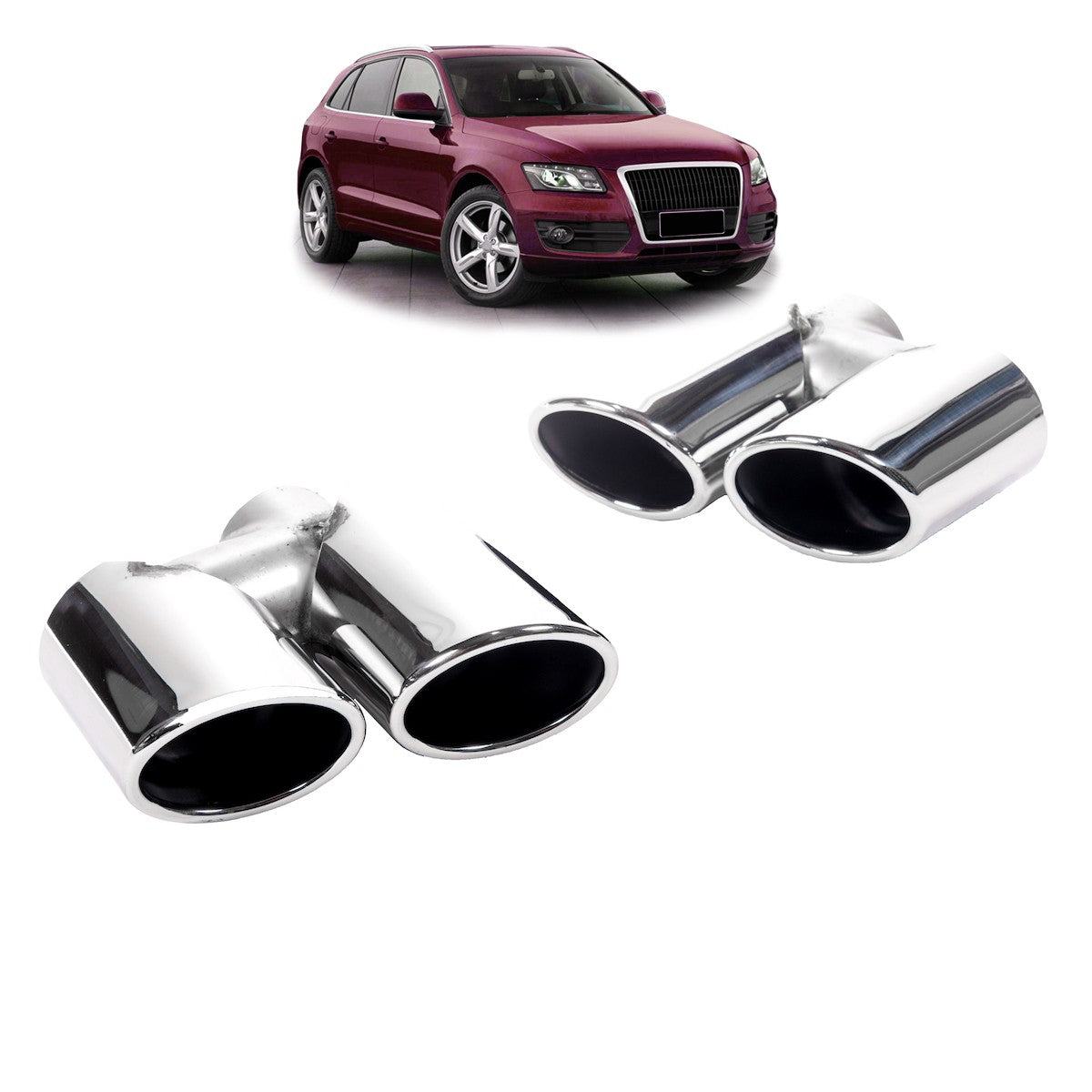 Auspuffendrohre Chrom passend für Audi Q5 (8R) 2008-2017