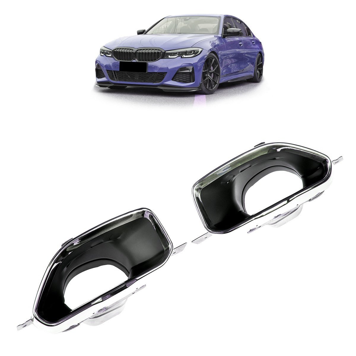 Chrom Auspuffendrohre passend für BMW 3er G20 G21 340i 2019-2022