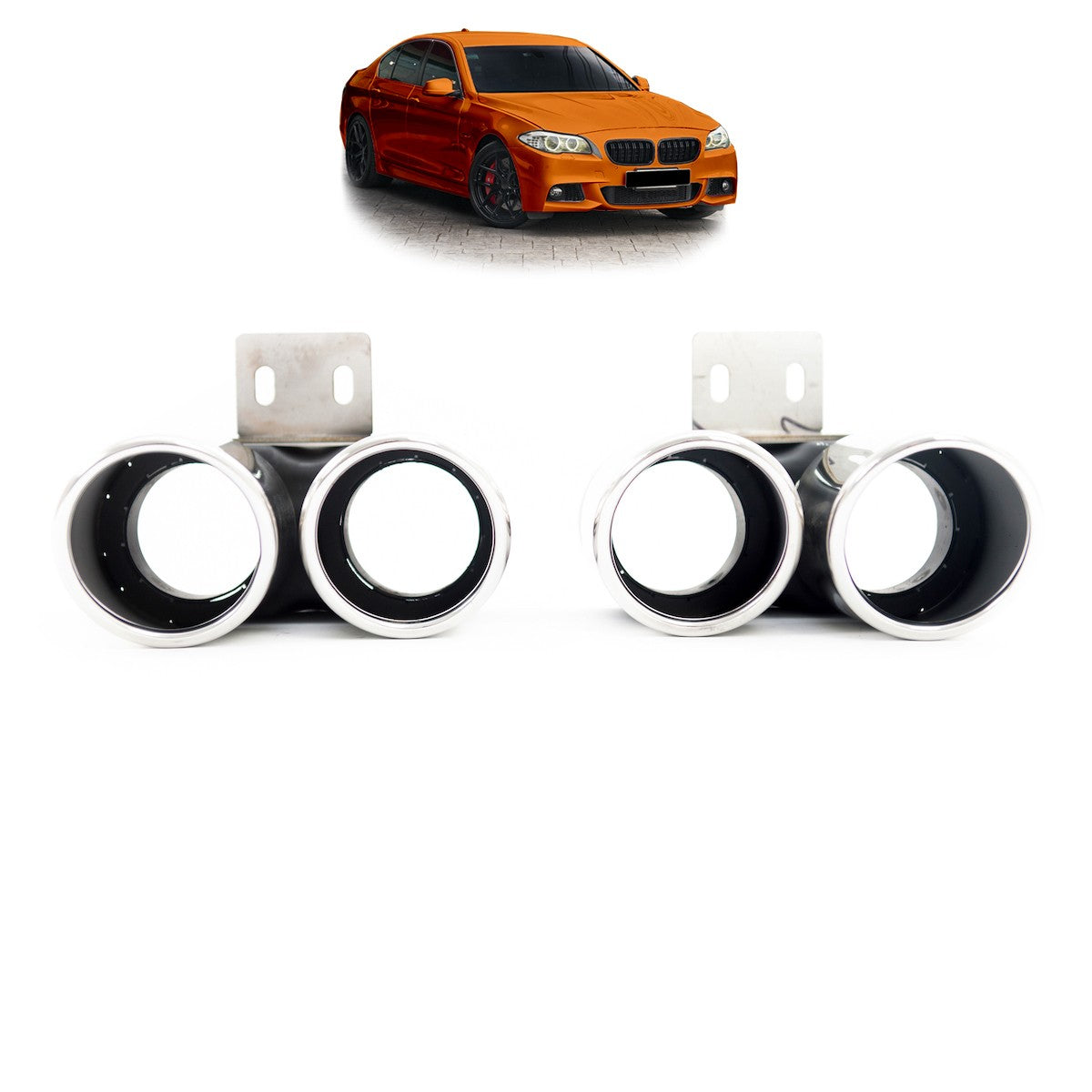 Verchromte Auspuffendrohre passend für BMW 5er F10 F11 2009-2016