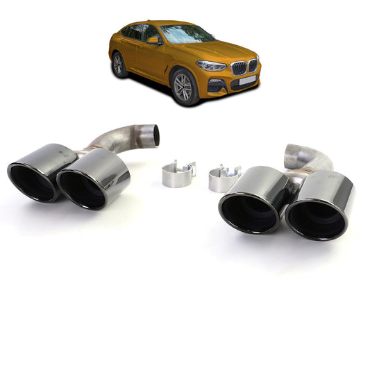 Schwarze Auspuffendrohre passend für BMW X4 G02 2018-2022