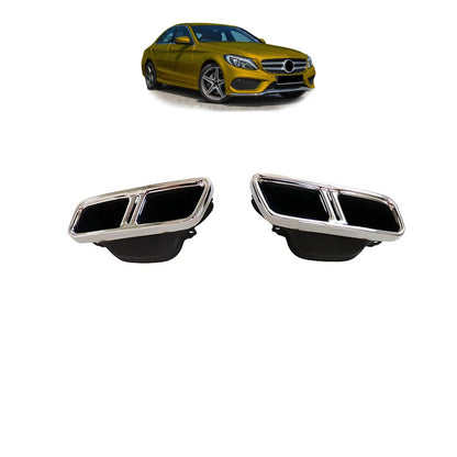Verchromte Auspuffendrohre passend für Mercedes W205 W213 W166 X253 W222 2015-2020