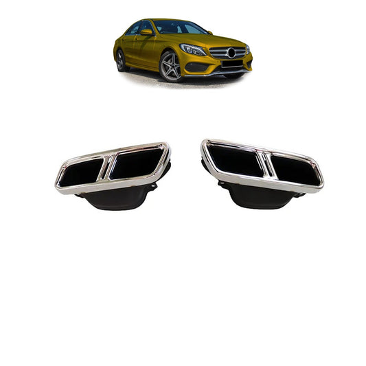 Verchromte Auspuffendrohre passend für Mercedes W205 W213 W166 X253 W222 2015-2020