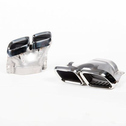 Chrom Auspuffendrohre passend für Mercedes C-Klasse W205 GLC X253 2019-2021
