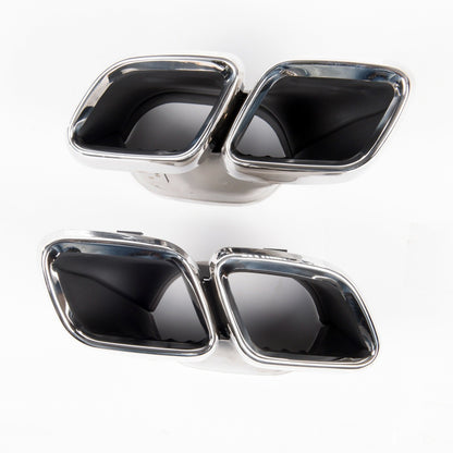 Chrom Auspuffendrohre passend für Mercedes C-Klasse W205 GLC X253 2019-2021