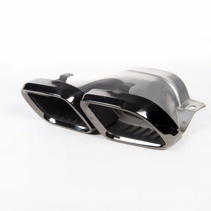Schwarze Auspuffendrohre passend für Mercedes C-Klasse W205 GLC X253 2019-2021