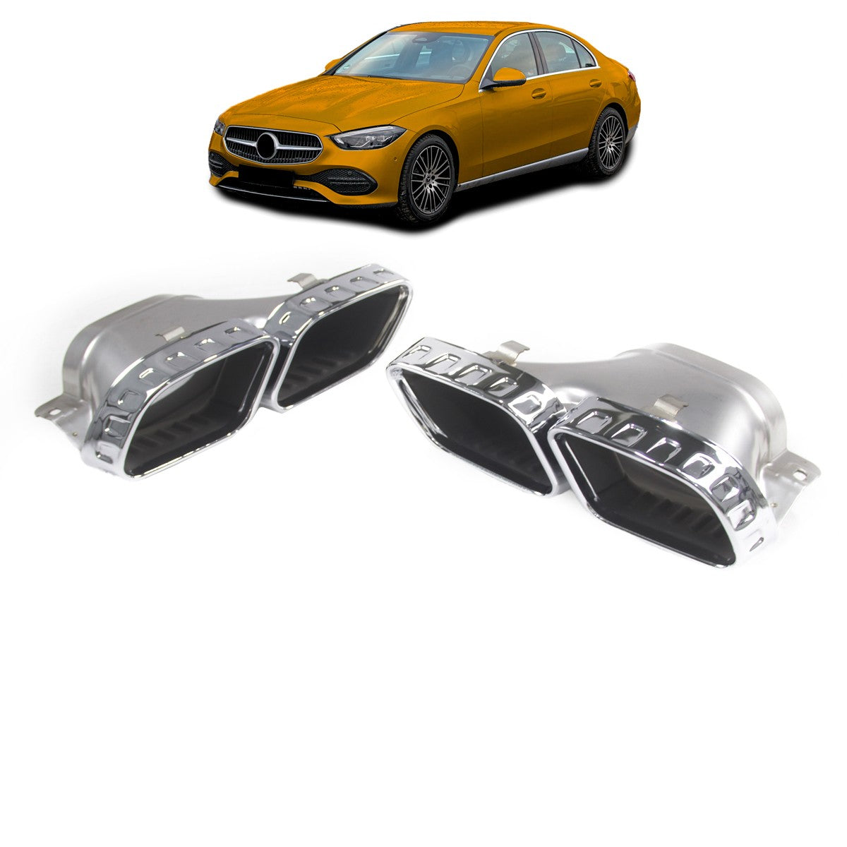 Auspuffendrohre Verchromt passend für Mercedes C-Klasse W206 2021->>