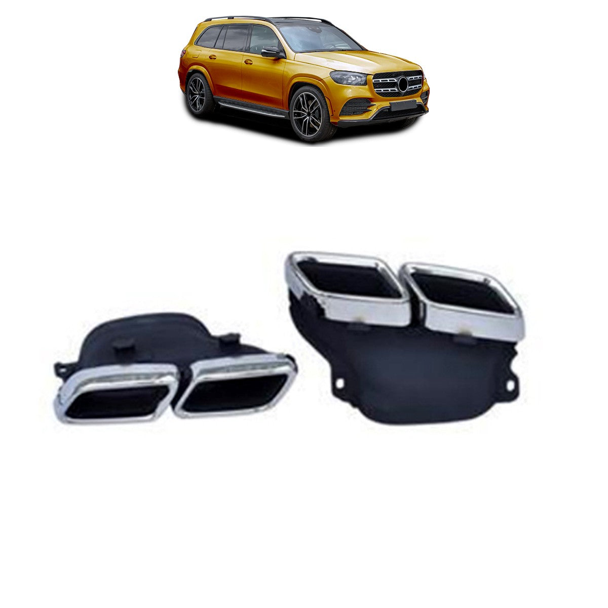 Auspuffendrohre Chrom passend für Mercedes GLS (X167) 2019-heute
