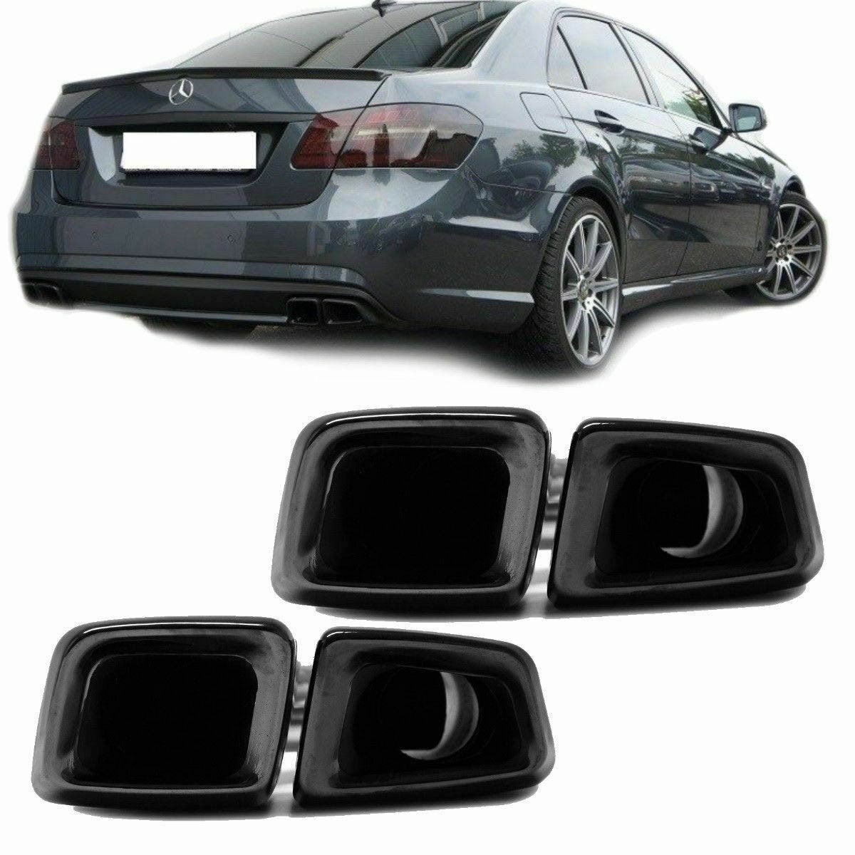 Schwarze Auspuffendrohre passend für Mercedes E-Klasse W212 S212 ML W166 13-16
