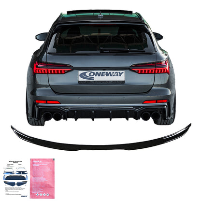 Kofferraumspoiler passend für Audi S6 C8 Avant 2019+ Hochglanz Schwarz