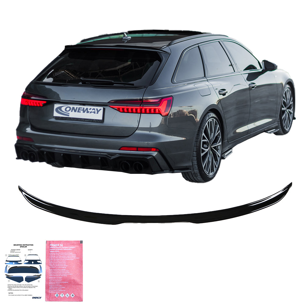 Kofferraumspoiler passend für Audi S6 C8 Avant 2019+ Hochglanz Schwarz