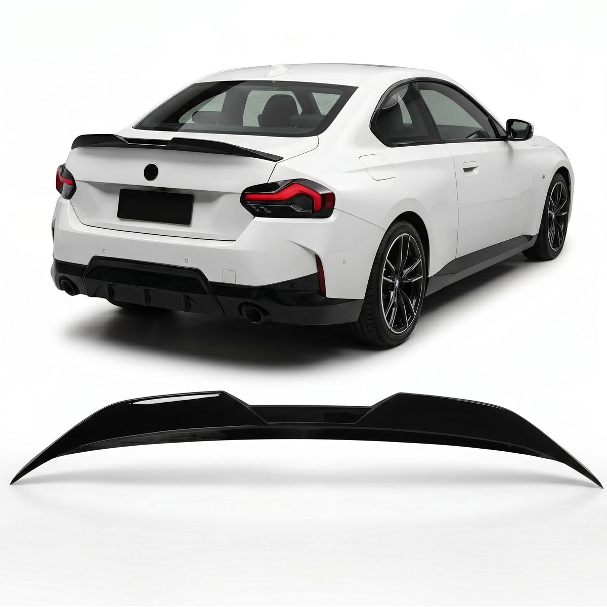 Hochglanz Schwarz Kofferraumspoiler passend für BMW 2er G42 Coupé 2022-heute
