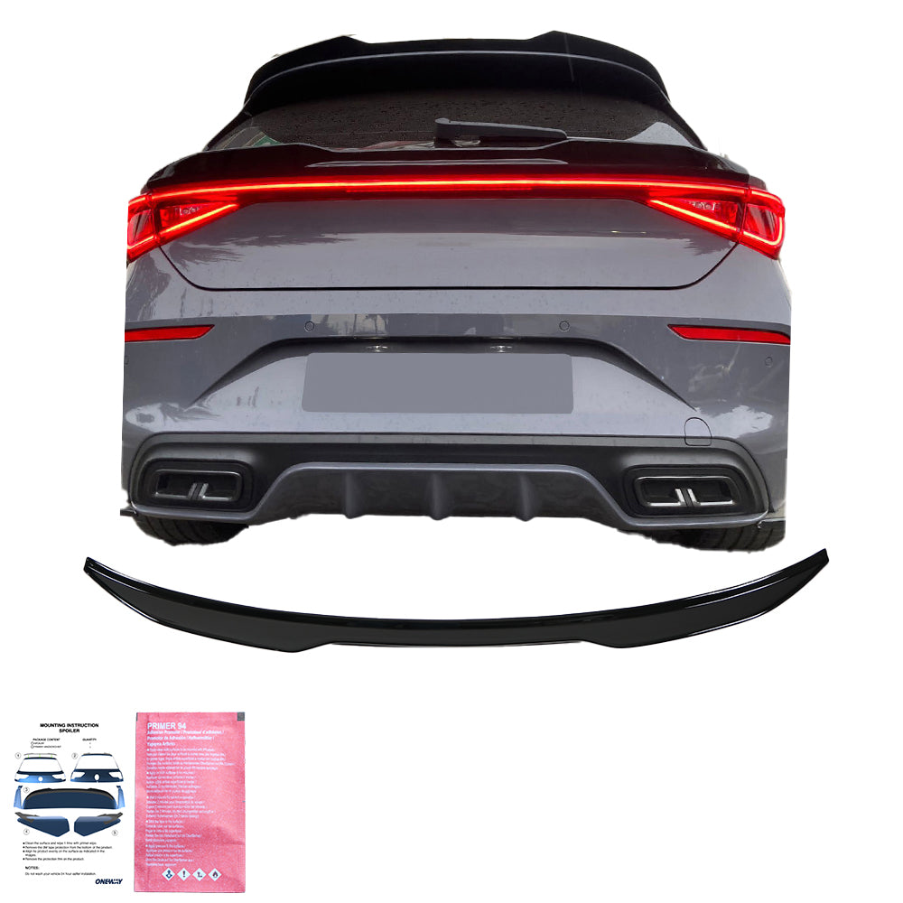Kofferraumspoiler passend für CUPRA Leon Mk1 / Mk1 Facelift 2020+ Hochglanz Schwarz