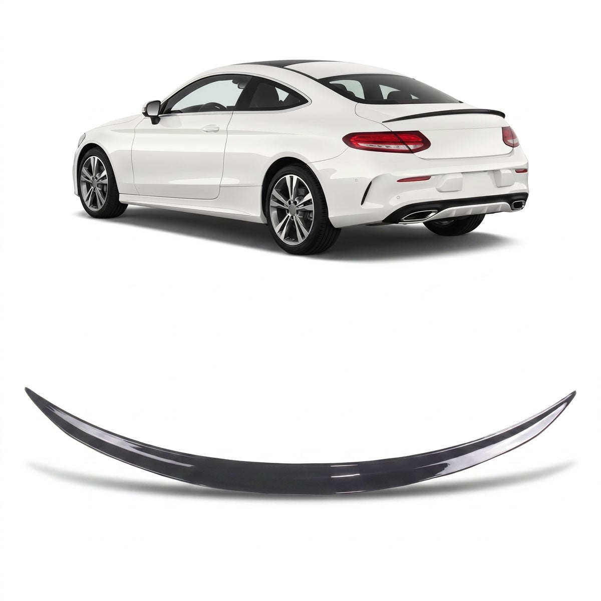 Kofferraumspoiler Hochglanz Schwarz passend für Mercedes C-Klasse W205 Limousine 2014-2021