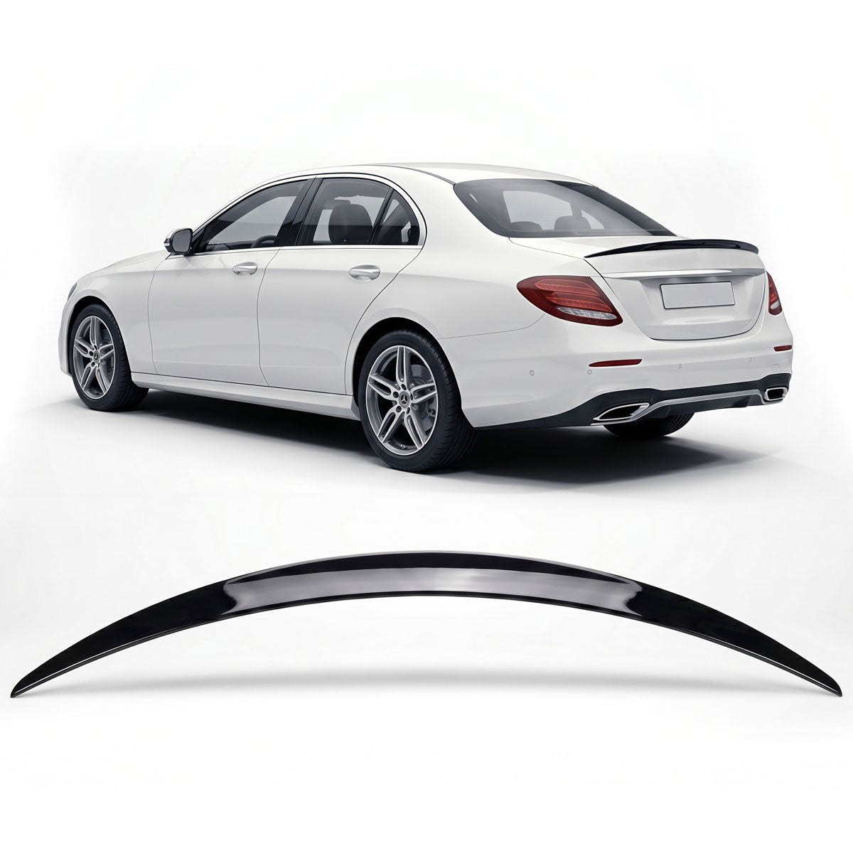 Sport Heckkofferraumspoiler Hochglanz Schwarz passend für Mercedes E-Klasse W213 2016-2023