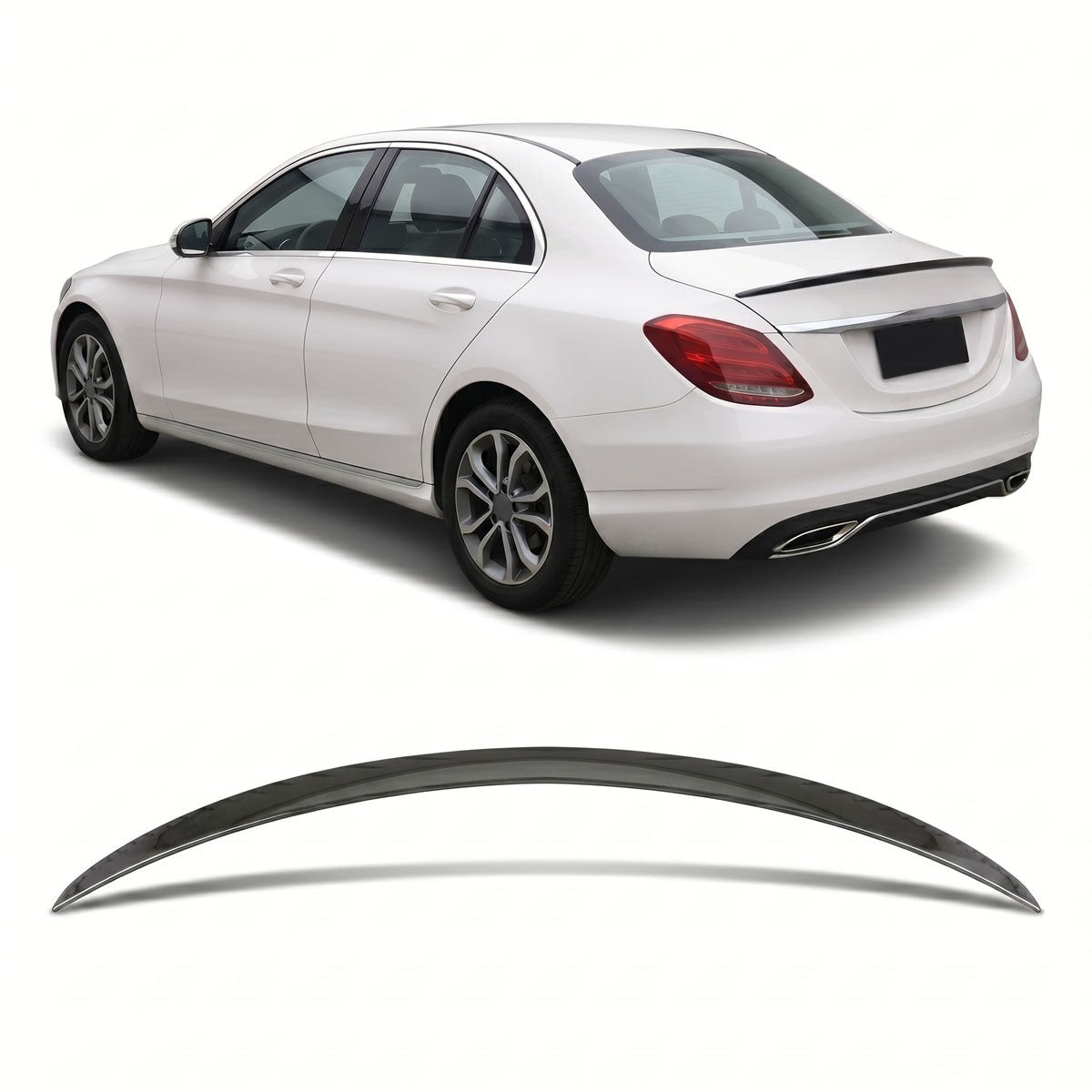 Kofferraumspoiler Hochglanz Schwarz passend für Mercedes C-Klasse W205 Limousine 2013-2021