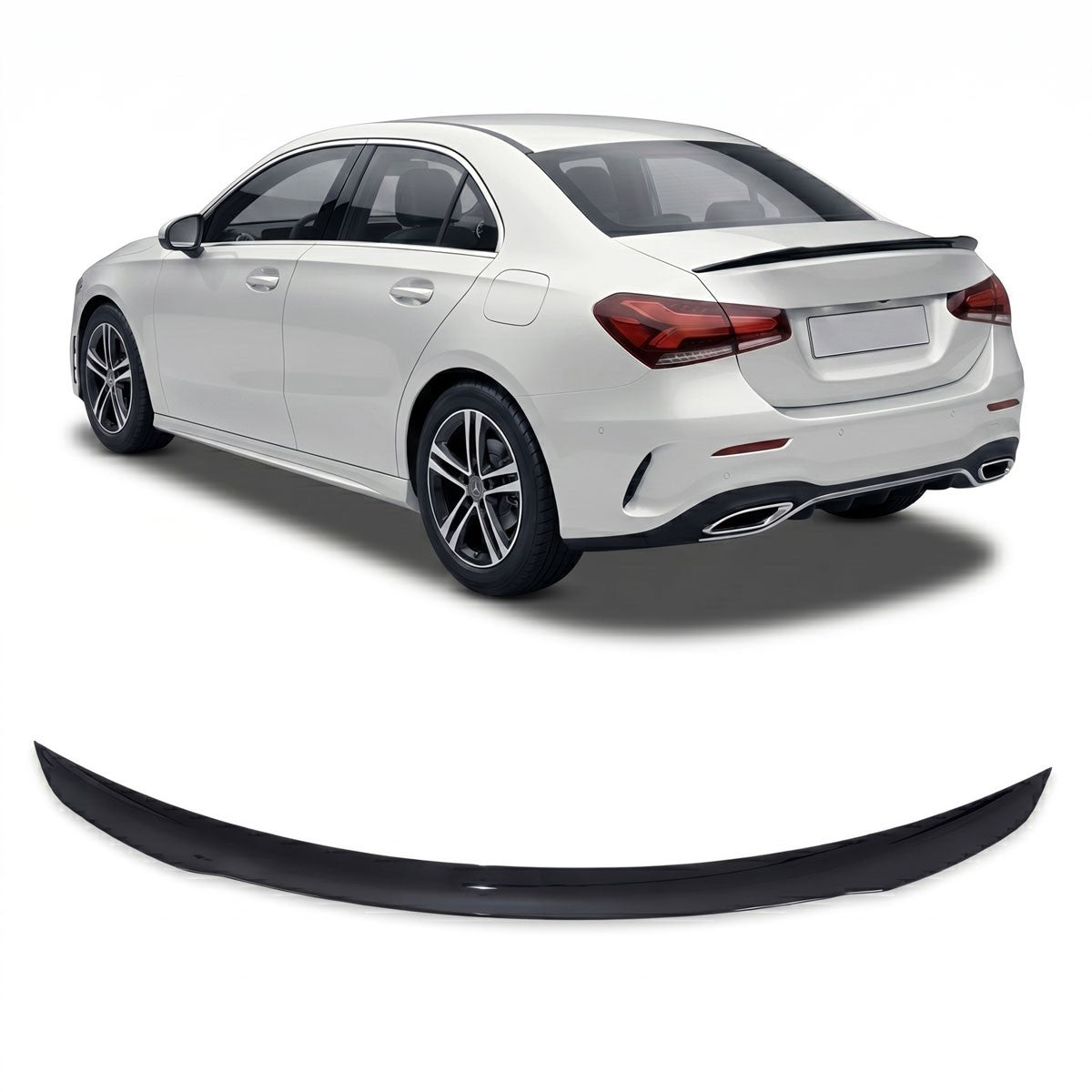 Kofferraumspoiler Hochglanz Schwarz passend für Mercedes A-Klasse V177 Sedan 2018-