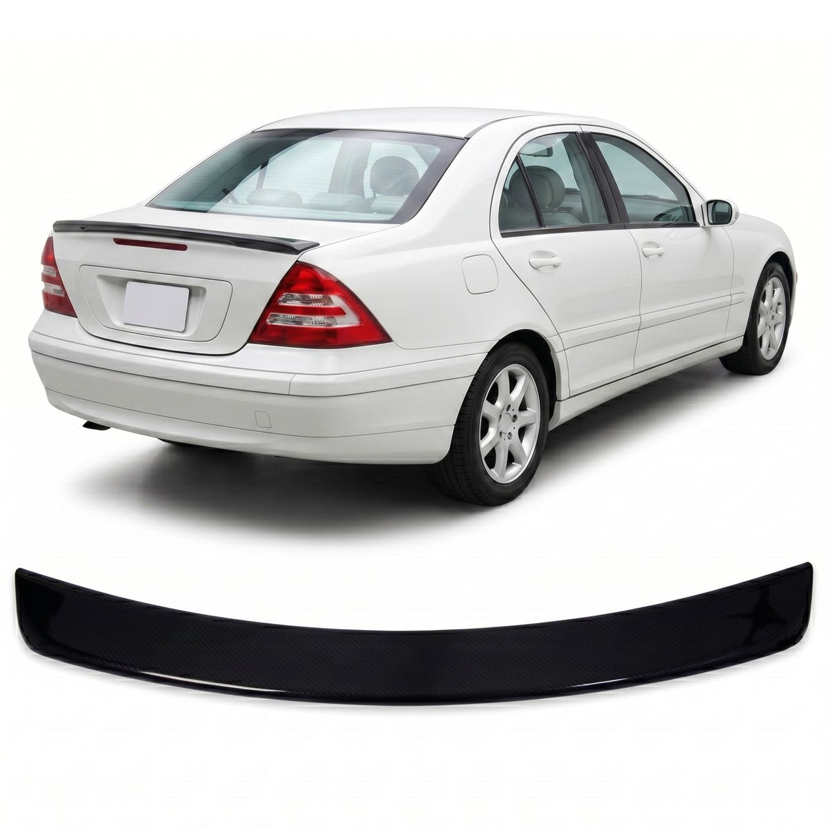Sport Kofferraumspoiler Carbon-Optik passend für Mercedes C-Klasse W203 2000-2007