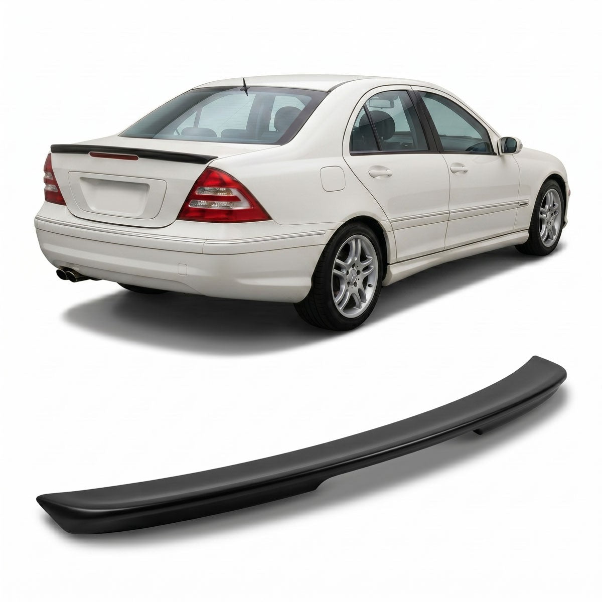 Sport Kofferraumspoiler Matt Schwarz passend für Mercedes C-Klasse W203 2000-2007