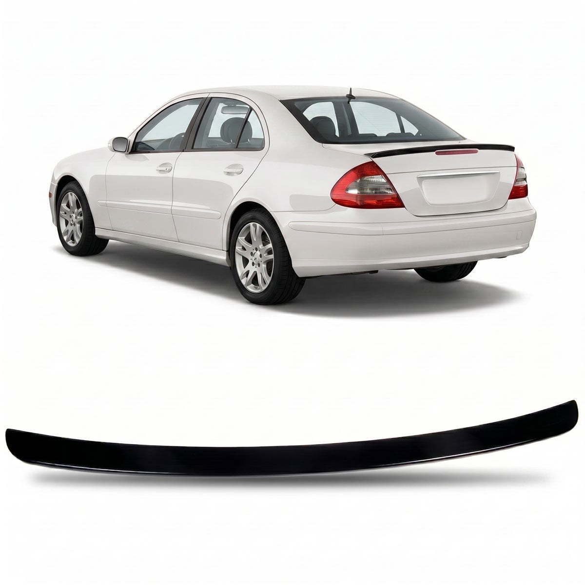 Hochglanz Schwarz Kofferraumspoiler passend für Mercedes E-Klasse W211 Limousine 2002-2009