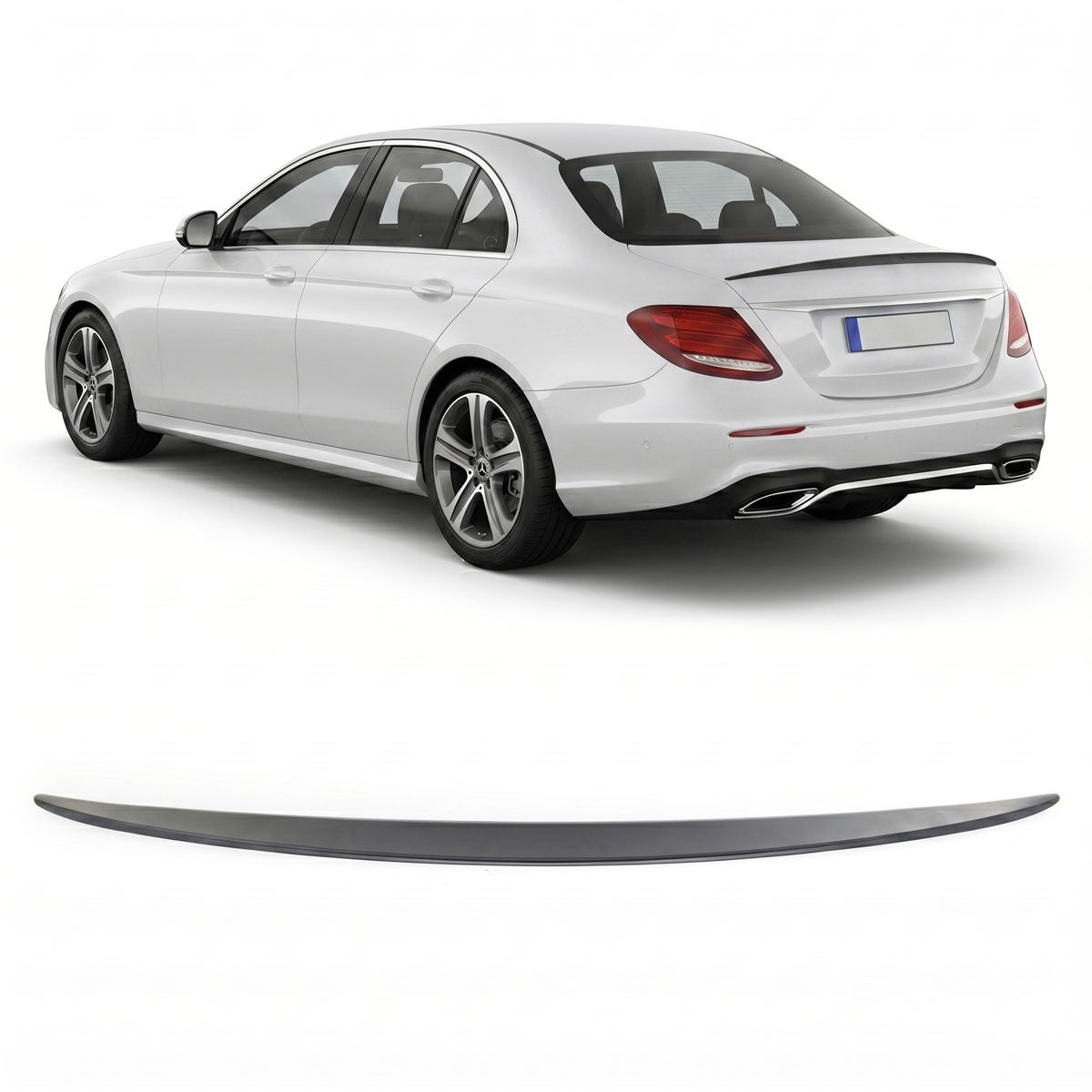 Kofferraumspoiler Matt Schwarz passend für Mercedes E-Klasse W213 Limousine 2016-2023
