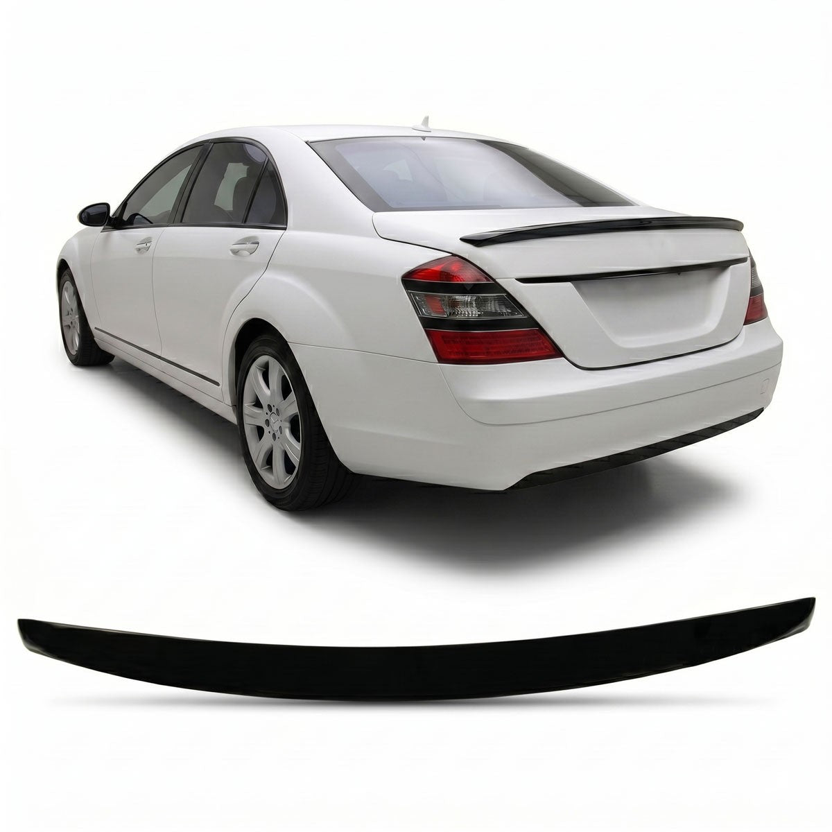 Kofferraumspoiler Hochglanz Schwarz passend für Mercedes S-Klasse W221 2005-2013