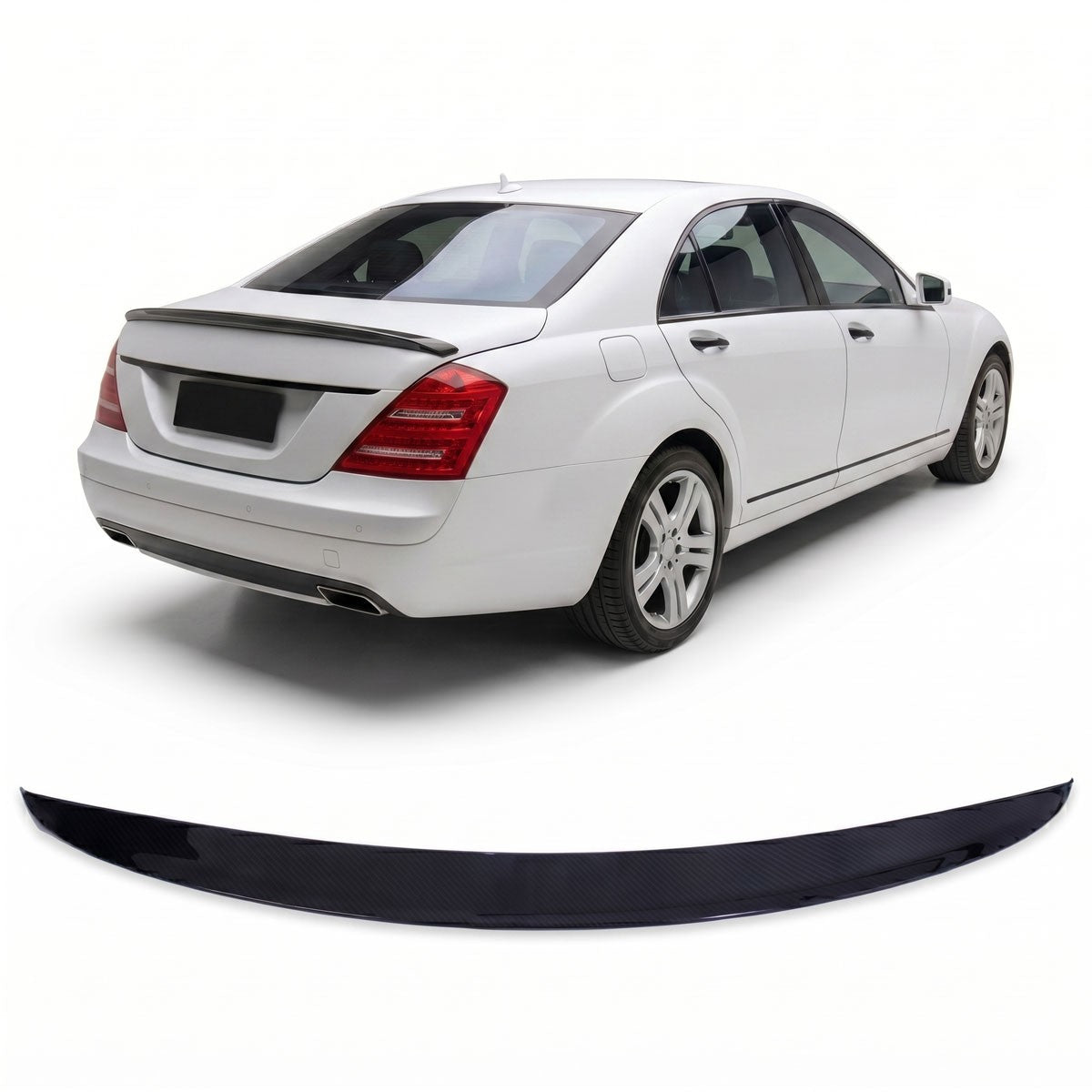 Kofferraumspoiler Carbon-Optik passend für Mercedes S-Klasse 2005-2013