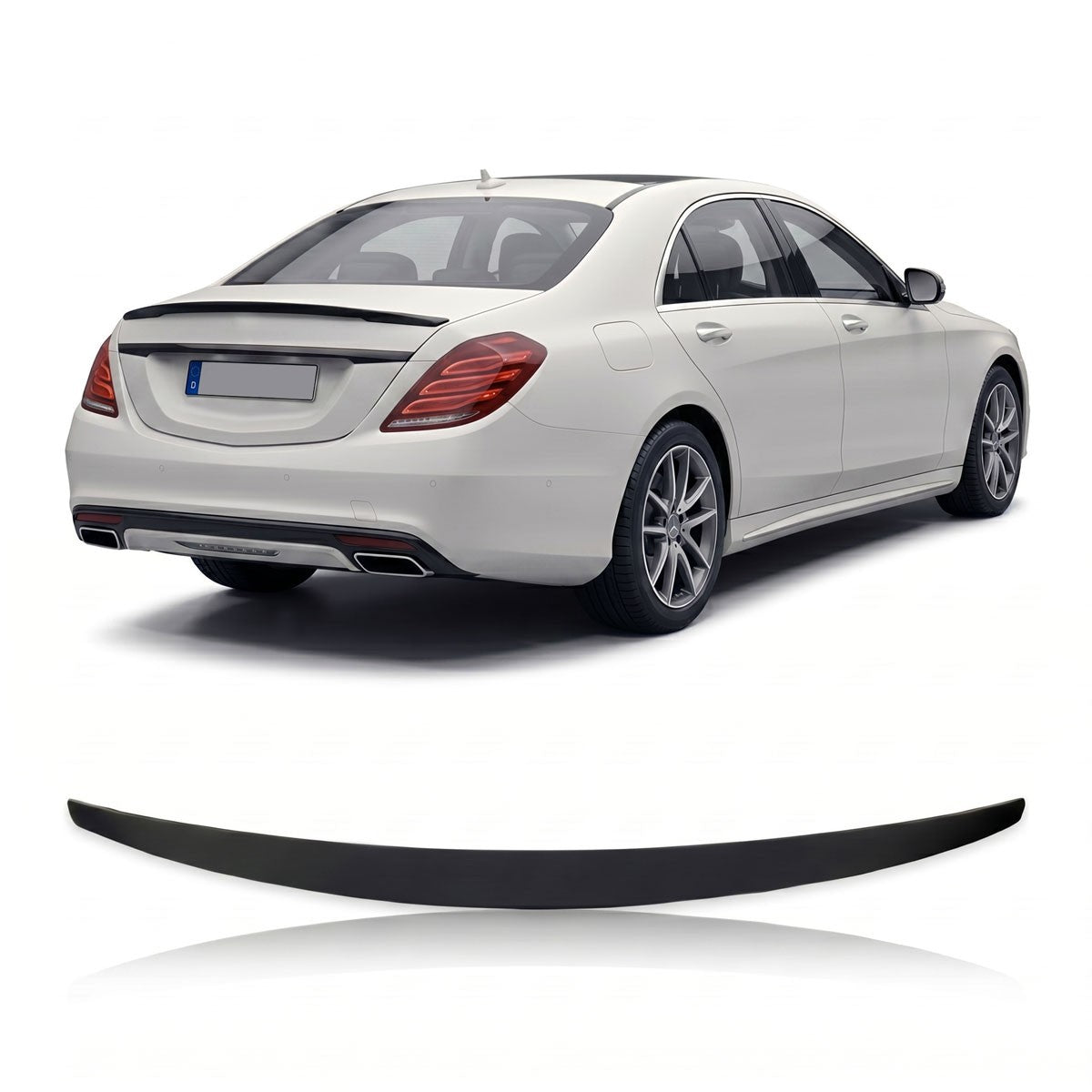 Kofferraumspoiler Matt Schwarz passend für Mercedes S-Klasse W222 2013-2020