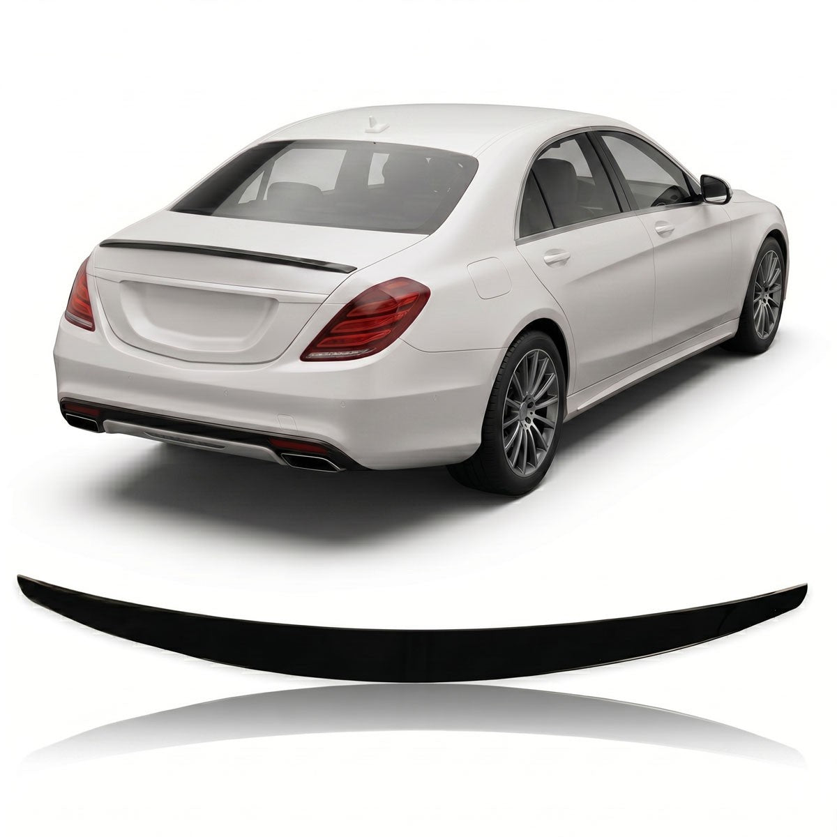 Kofferraumspoiler Hochglanz Schwarz passend für Mercedes S-Klasse W222 2014-2021