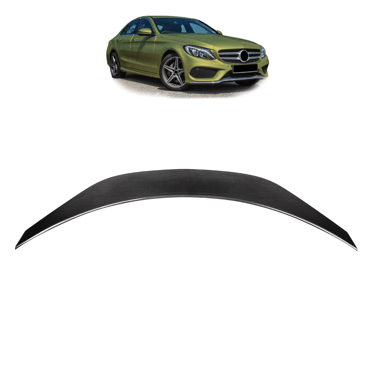 Kofferraumspoiler aus Carbon passend für Mercedes C-Klasse W205 2013-2021
