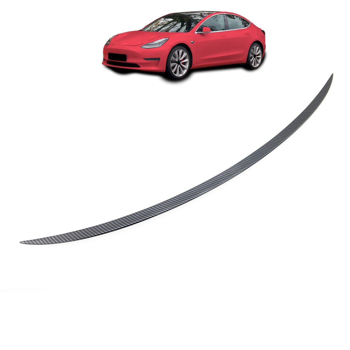 Sport Heckscheiben Spoiler Carbon-Optik passend für Tesla Model 3 2017-2022
