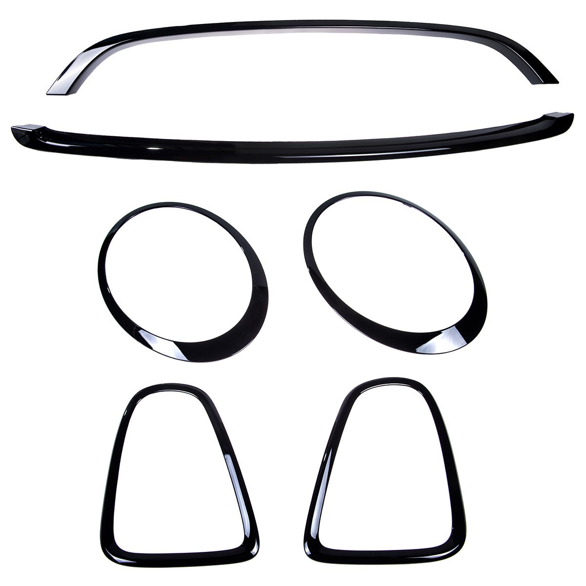 Hochglanz Schwarz De-Chroming Zierleisten Set passend für MINI Hatchback R56 2006-2013