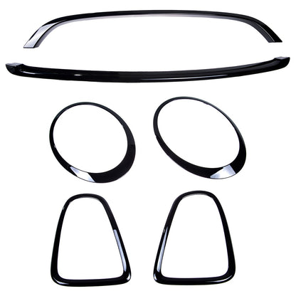 Hochglanz Schwarz De-Chroming Zierleisten Set passend für MINI Hatchback R56 2006-2013